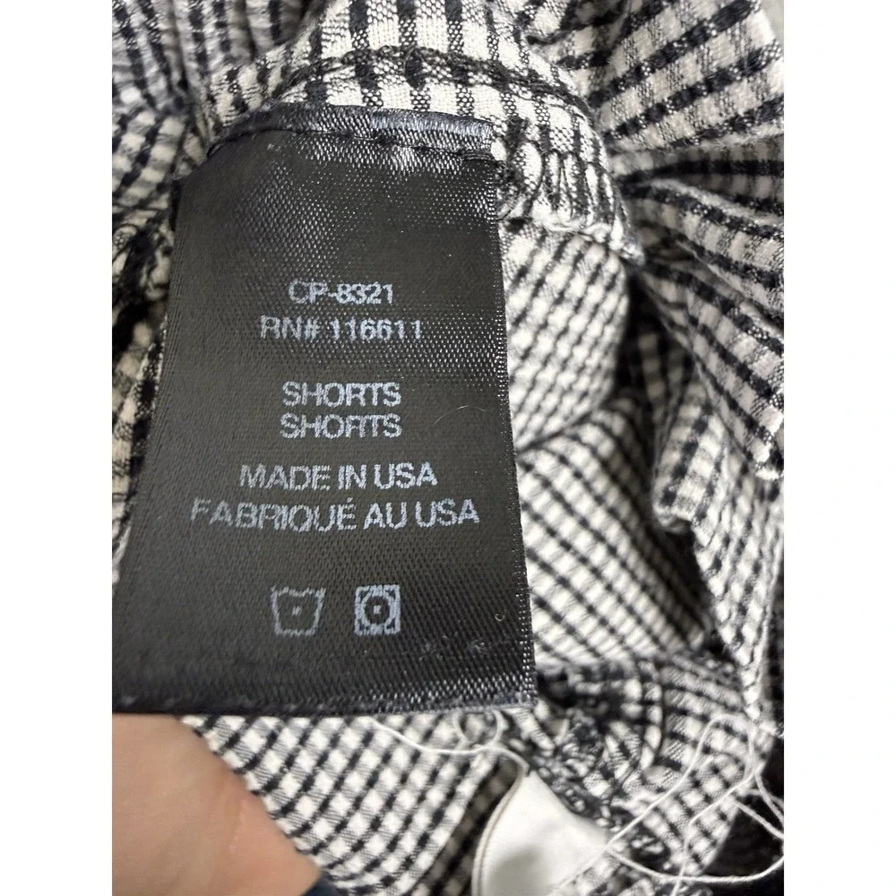 Anthropologie Amadi Black Gingham Shorts High Waist Paper Bag USA XS Cottagecore